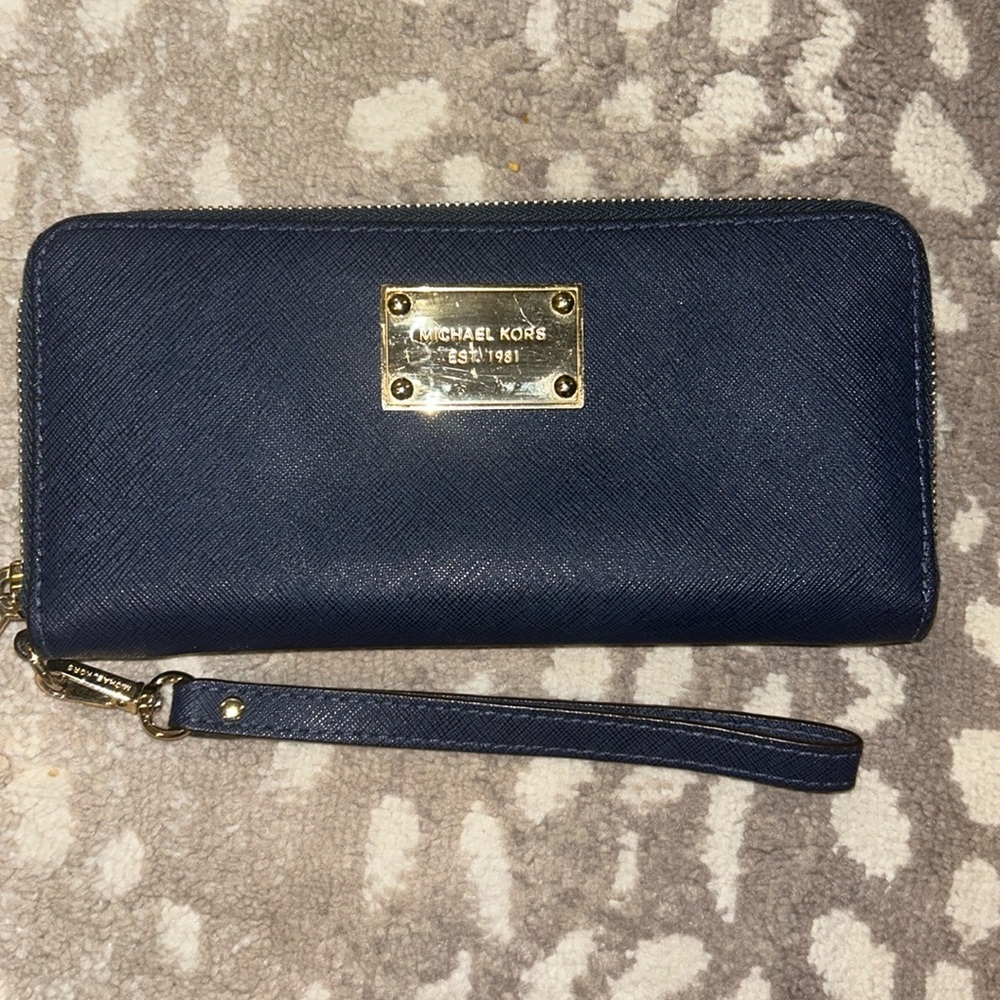 Michael Kors Navy Blue Wristlet Wallet
